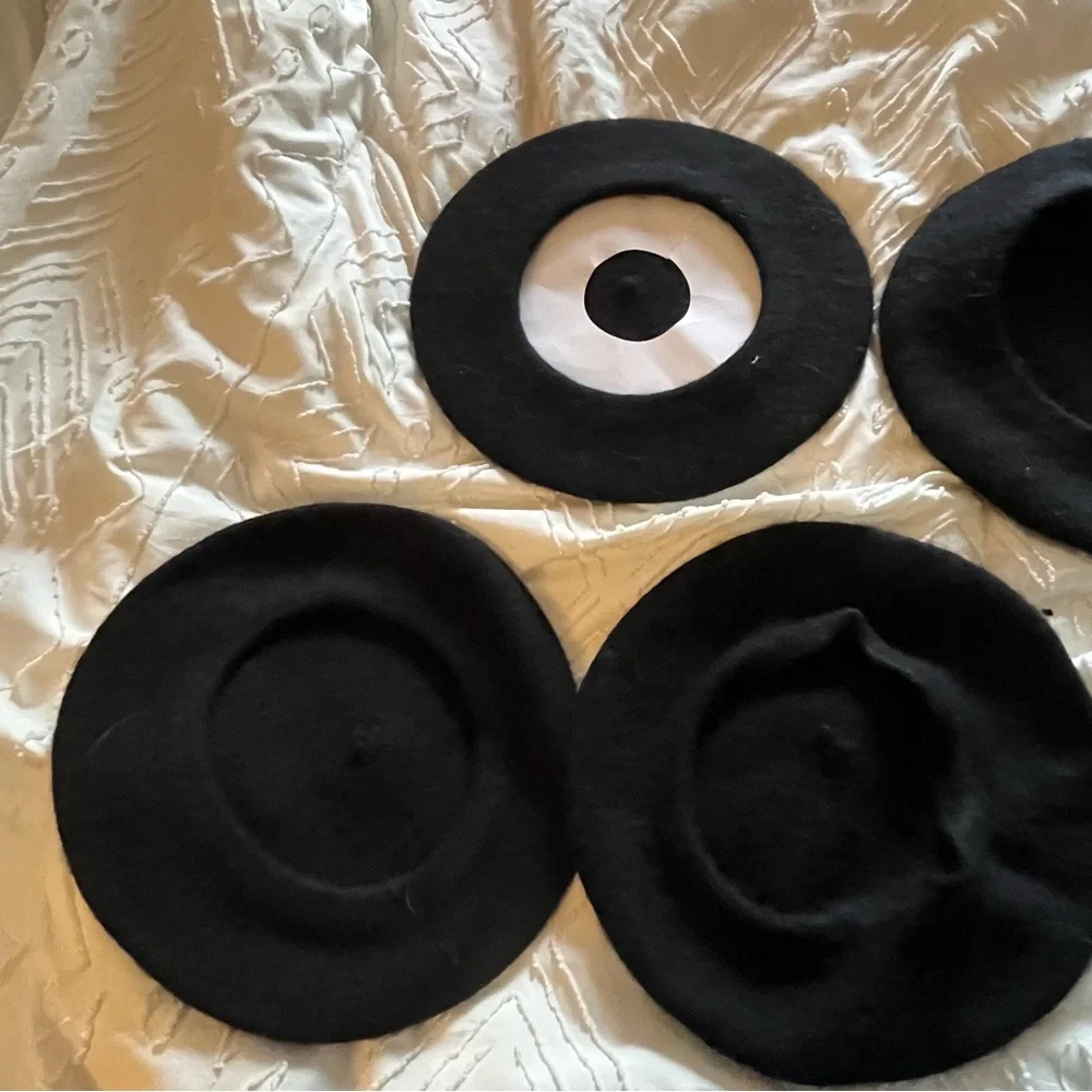 Classic Black Berets Set of 5 - Picture 7 of 8